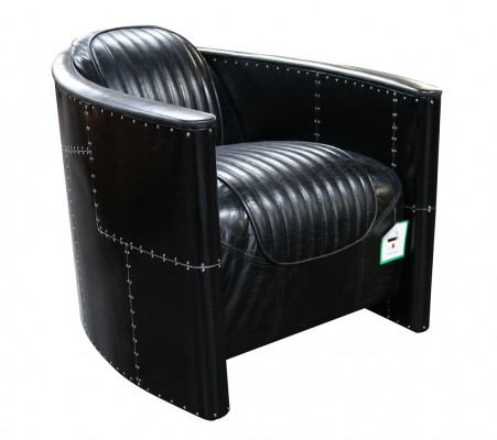 Sofa Aviator Fotel Couch club Lounge Vintage Aluminiowy Samolot Retro Prawdziwa skóra