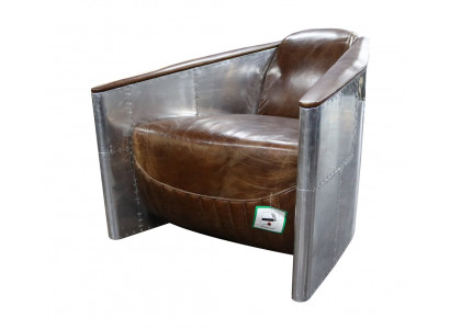Sofa Aviator Fotel Prawdziwa skóra Couch club Lounge Vintage Aluminiowy Samolot Retro