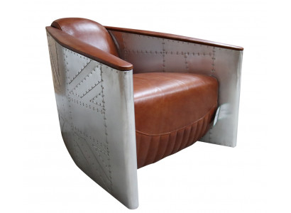 Sofa Fotel Prawdziwa skóra Sofa klubowa Lounge Aviator Vintage Aluminiowy Samolot Retro