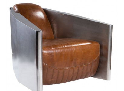 Vintage Skórzany Fotel Brązowy Prawdziwa skóra Retro Fotel Design ClubFotel