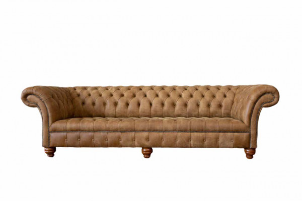 Sofa 4 miejsce do siedzenia Chesterfield Podkładka Living Room Design Luxury Drewno Nowa