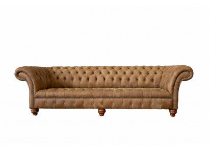 Sofa 4 miejsce do siedzenia Chesterfield Podkładka Living Room Design Luxury Drewno Nowa