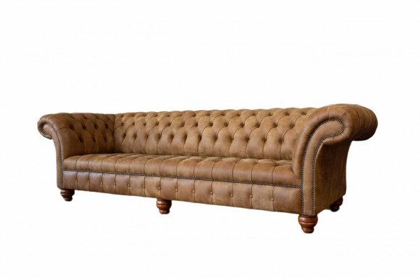 Sofa 4 miejsce do siedzenia Chesterfield Podkładka Living Room Design Luxury Drewno Nowa