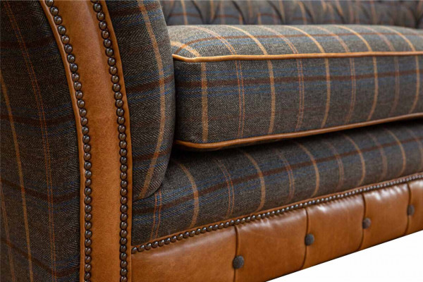 Sofa 3 miejsce do siedzenia Designerska Sofa Kanapa Podkładka Brązowe Kanapy Materiał Włókienniczy Nowy