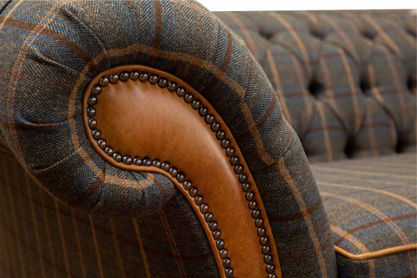 Sofa 3 miejsce do siedzenia Designerska Sofa Kanapa Podkładka Brązowe Kanapy Materiał Włókienniczy Nowy