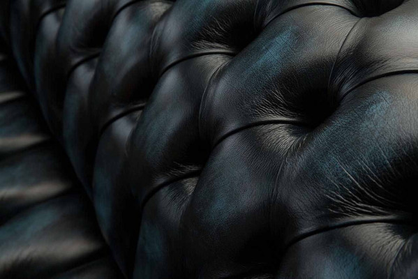 Classic 3 Siedziba Couch Podkładka Siedziba Chesterfield Włókienniczy Skóra Blue