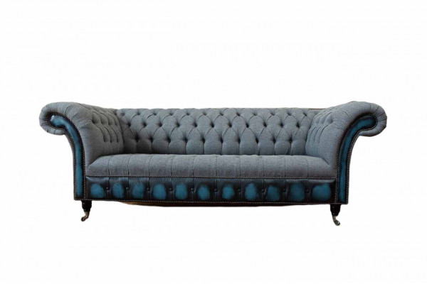 Sofa Chesterfield Podkładka Designerskie Kanapy Sofy Ustawić Trzyosobową Szarą