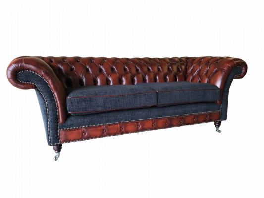 Sofa Luxury Włókienniczy Chesterfield Couch Sofy Podkładka 3 miejsce siedzące Kanapy Nowa