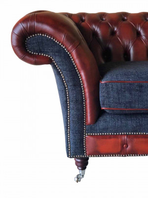 Sofa Luxury Włókienniczy Chesterfield Couch Sofy Podkładka 3 miejsce siedzące Kanapy Nowa
