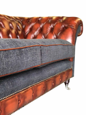 Sofa Luxury Włókienniczy Chesterfield Couch Sofy Podkładka 3 miejsce siedzące Kanapy Nowa