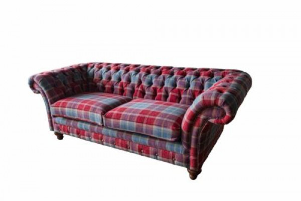 Chesterfield Modern 3 miejsce do siedzenia Designerska Sofa Luksusowa Podkładka Couch Material Włókienniczy Nowość