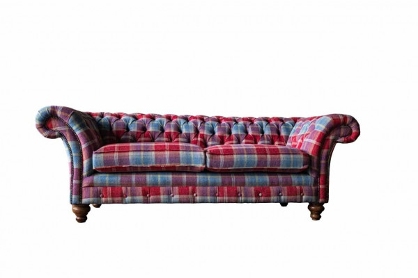 Chesterfield Modern 3 miejsce do siedzenia Designerska Sofa Luksusowa Podkładka Couch Material Włókienniczy Nowość