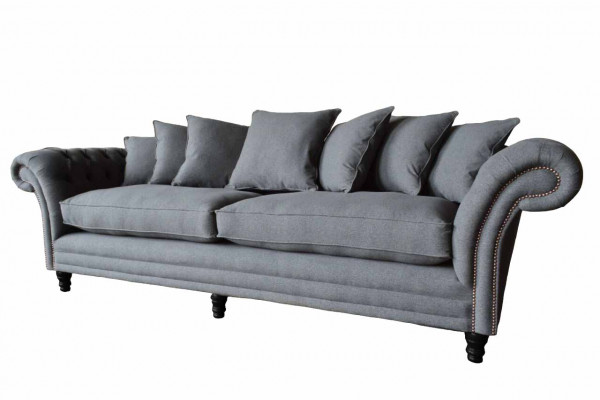 Chesterfield Couch Podkładka Sofas Classic Sofa 4 miejsce do siedzenia Couches Grey