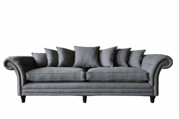 Chesterfield Couch Podkładka Sofas Classic Sofa 4 miejsce do siedzenia Couches Grey