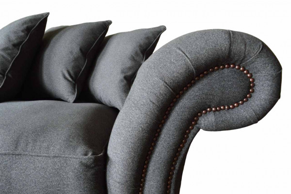 Chesterfield Couch Podkładka Sofas Classic Sofa 4 miejsce do siedzenia Couches Grey