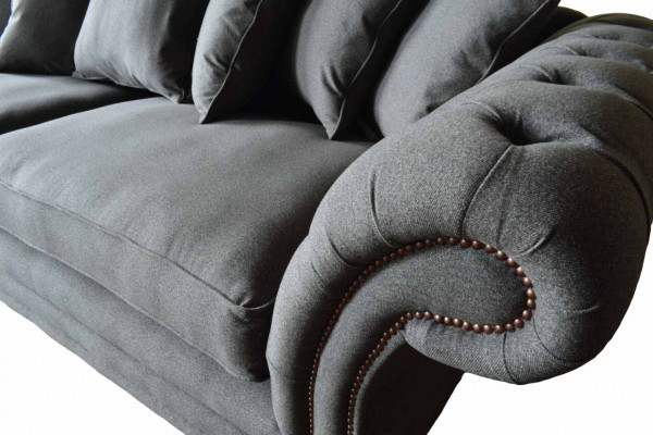 Chesterfield Couch Podkładka Sofas Classic Sofa 4 miejsce do siedzenia Couches Grey