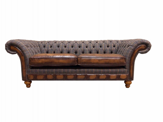 Salon Nowoczesna Sofa 3 miejsce do siedzenia Design Style Meble Chesterfield Sofy Szara Nowość