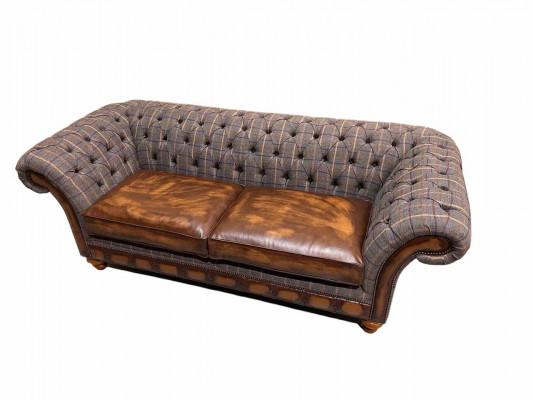Salon Nowoczesna Sofa 3 miejsce do siedzenia Design Style Meble Chesterfield Sofy Szara Nowość