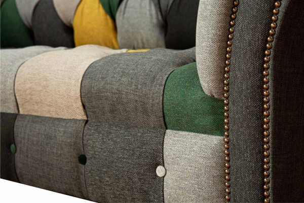 Klasyczny Design Chesterfield Materiał Sofa 3 miejsce do siedzenia Siedziba Kanapy Sofy Podkładka
