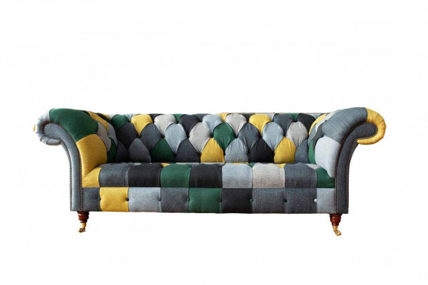 Klasyczny Design Chesterfield Materiał Sofa 3 miejsce do siedzenia Siedziba Kanapy Sofy Podkładka
