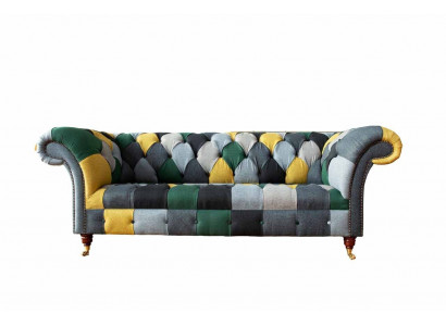 Klasyczny Design Chesterfield Materiał Sofa 3 miejsce do siedzenia Siedziba Kanapy Sofy Podkładka