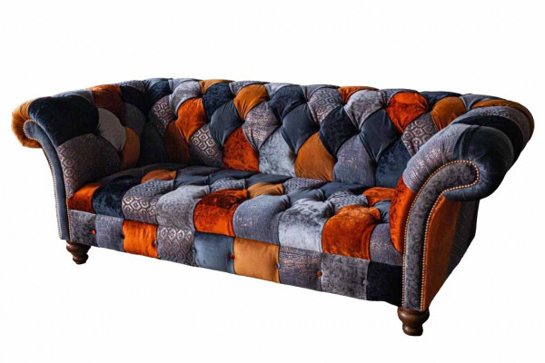 Chesterfield 3 miejsce siedzące Sofa Kanapa Włókienniczy Aksamit Luxury Podkładka Siedziba Big Aksamit