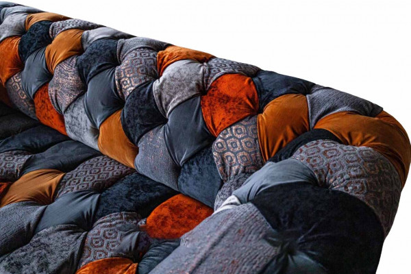 Chesterfield 3 miejsce siedzące Sofa Kanapa Włókienniczy Aksamit Luxury Podkładka Siedziba Big Aksamit