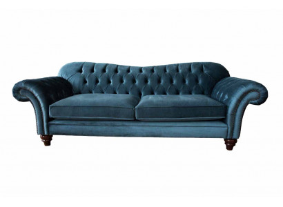 Turkis Sofa Luxury Włókienniczy Chesterfield Couch Sofas Blue Podkładka miejsca siedzącego Design