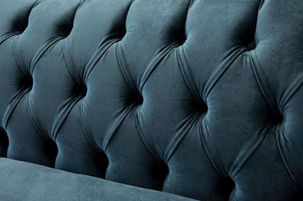 Turkis Sofa Luxury Włókienniczy Chesterfield Couch Sofas Blue Podkładka miejsca siedzącego Design