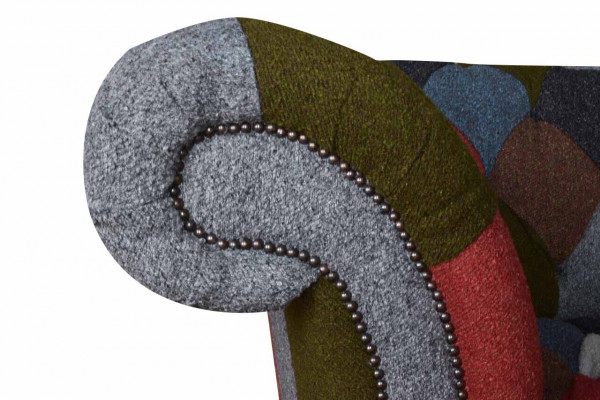 Chesterfield Couch 3 miejsce do siedzenia Podkładka Siedziba Włókienniczy Material Multicolor Sofa