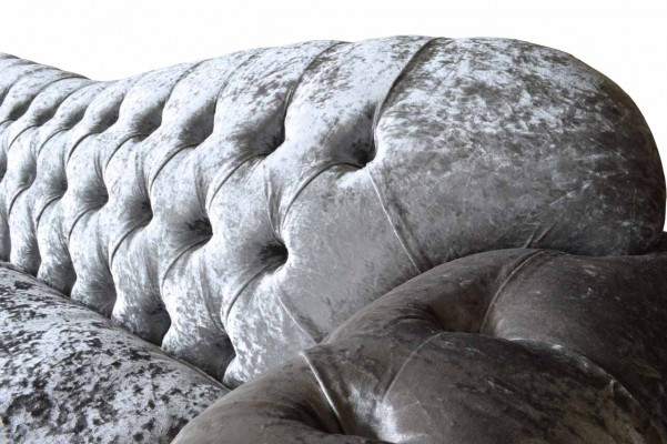 Chesterfield Couch Włókienniczy Aksamit Material Sofa Meble Design 3 miejsce siedzące Fioletowy