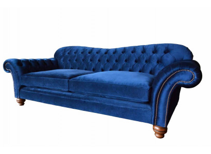 Sofa trzyosobowa 3 miejsce do siedzenia sofy niebieska materiałowa salon luksus siedziba xxl duża