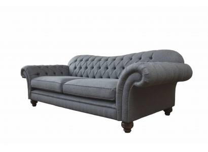 Moderm Sofa 3 miejsce do siedzenia Luksusowa kanapa włókiennicza Szare Sofy Podkładka Materiał Nowość