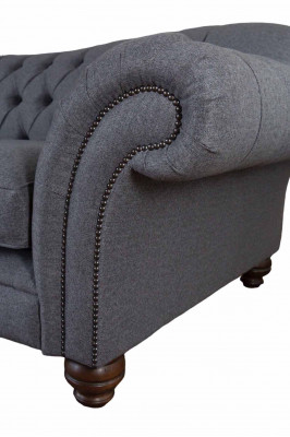 Moderm Sofa 3 miejsce do siedzenia Luksusowa kanapa włókiennicza Szare Sofy Podkładka Materiał Nowość
