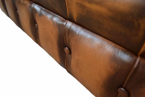 Sofa 4 miejsce do siedzenia Chesterfield Design Luksusowa Sofa Podkładka Couch New Brown