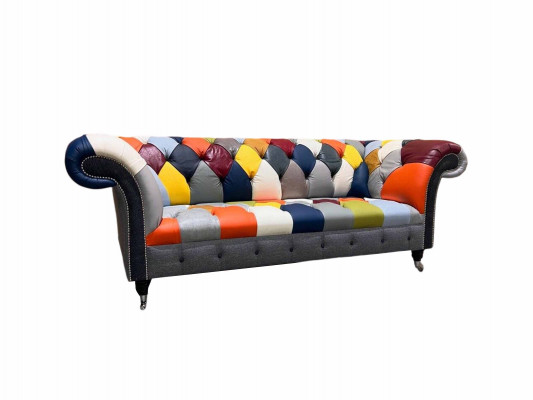 Chesterfield 3 miejsce do siedzenia Material Design Couch Podkładka Włókienniczy Modern Sofa Nowość