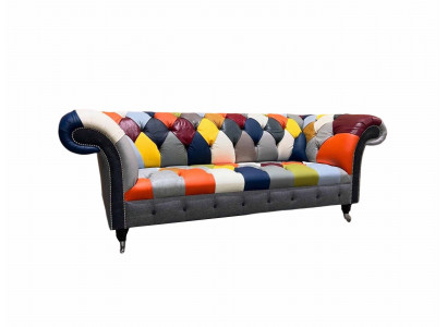 Chesterfield 3 miejsce do siedzenia Material Design Couch Podkładka Włókienniczy Modern Sofa Nowość