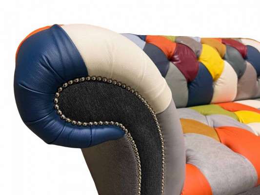 Chesterfield 3 miejsce do siedzenia Material Design Couch Podkładka Włókienniczy Modern Sofa Nowość