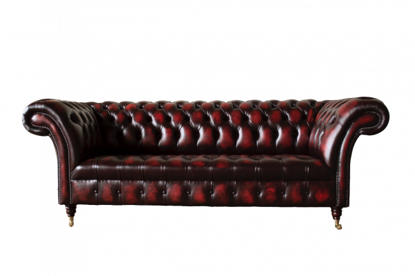 Chesterfield Skóra Sofa 3 miejsce do siedzenia Brown Designer Couch Luxury Podkładka Nowość