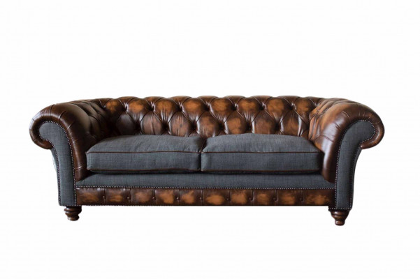 Chesterfield Design Luksusowa Podkładka Sofa Kanapa Siedziba Salon Skóra Nowość