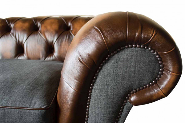 Chesterfield Design Luksusowa Podkładka Sofa Kanapa Siedziba Salon Skóra Nowość