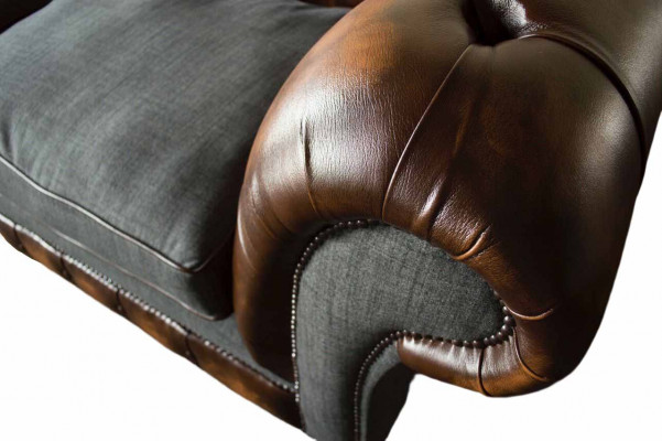 Chesterfield Design Luksusowa Podkładka Sofa Kanapa Siedziba Salon Skóra Nowość