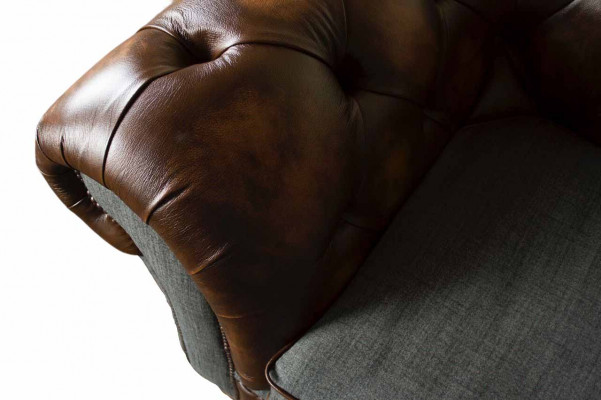 Chesterfield Design Luksusowa Podkładka Sofa Kanapa Siedziba Salon Skóra Nowość