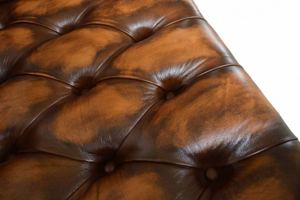 Chesterfield 3 miejsce do siedzenia Sofa Skórzana Sofa Kanapa Podkładka Siedziba Brown Sofy Nowość