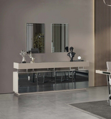 Kredens z Lustro Kredens Ustawić Szafę Modern Kredens Grey