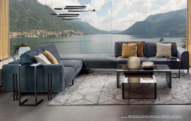 Żywy krajobraz Narożnikowa kanapa L Shape Couch Solidne drewno Meble Sofa Design Meble Włochy