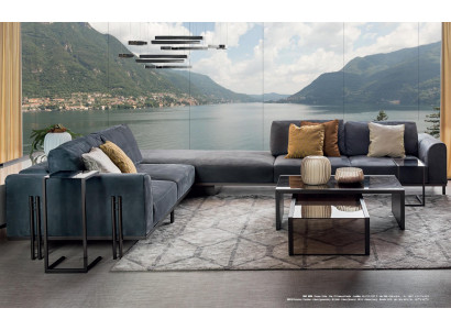 Żywy krajobraz Narożnikowa kanapa L Shape Couch Solidne drewno Meble Sofa Design Meble Włochy