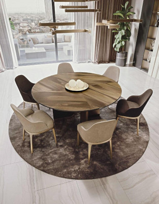 jadalnia Ustaw Kompletny Zestaw Tabela + 6x Krzesło Design Luxury Meble stoły Nowość