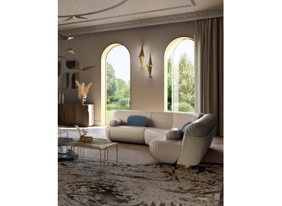 Narożnikowa kanapa Sofa Tapicerowana w kształcie litery L Sofy Sofy Salon Meble Włochy Bizzotto