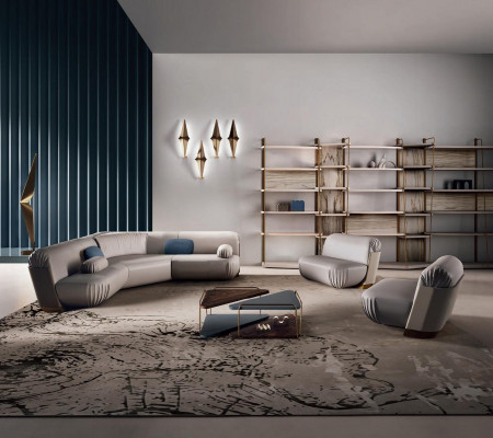 Narożnikowa kanapa Sofa Tapicerowana w kształcie litery L Sofy Sofy Salon Meble Włochy Bizzotto